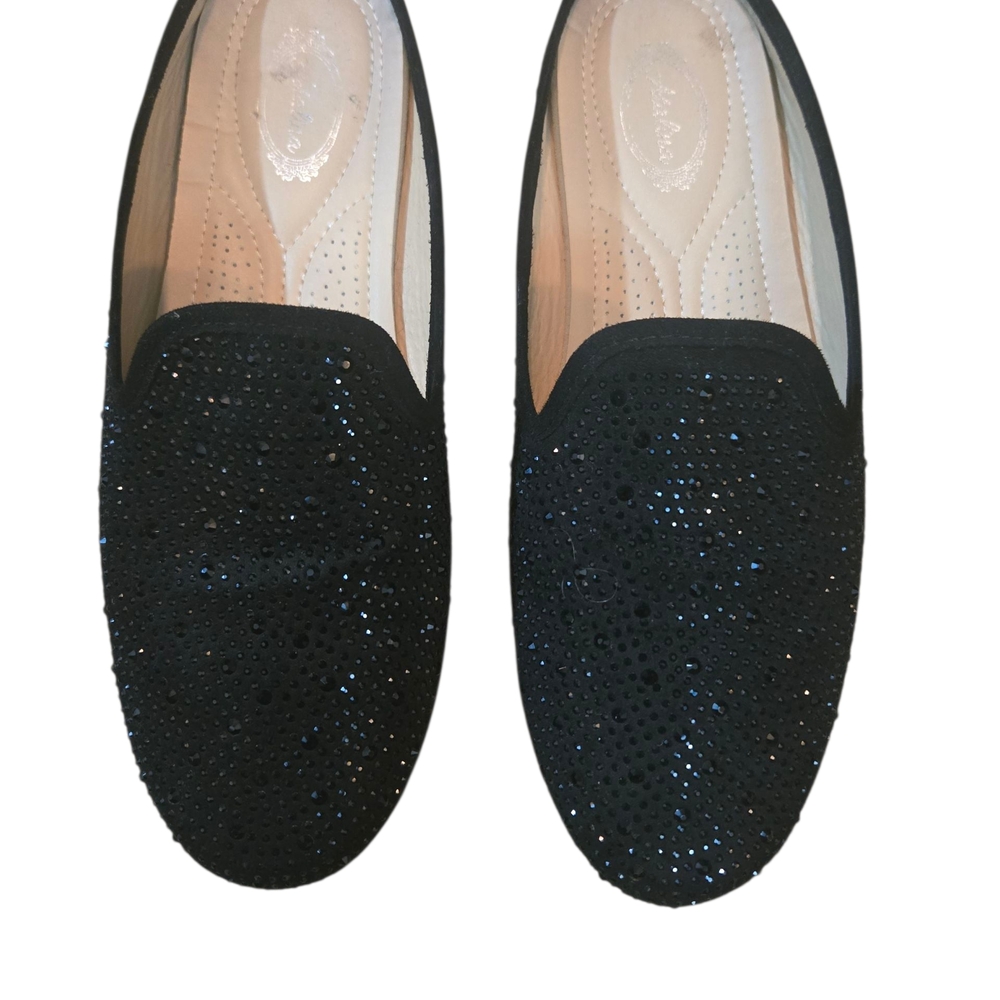 Black Rhinestone Loafers